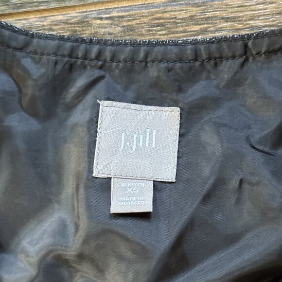 J.Jill Black Tweed Button Front Vest Women’s XS Stretch Lined Classic Y2K Style - Picture 3 of 5